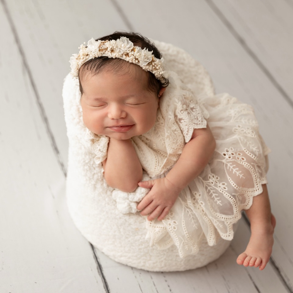 Newborn Baby Girl Romper Floral - ملابس تصوير احترافية للمواليد الجدد، رومبير