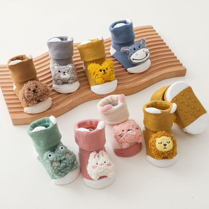 Unisex Baby Socks Non Slip - الوليد طفلة الصبي لطيف الكرتون الحيوان