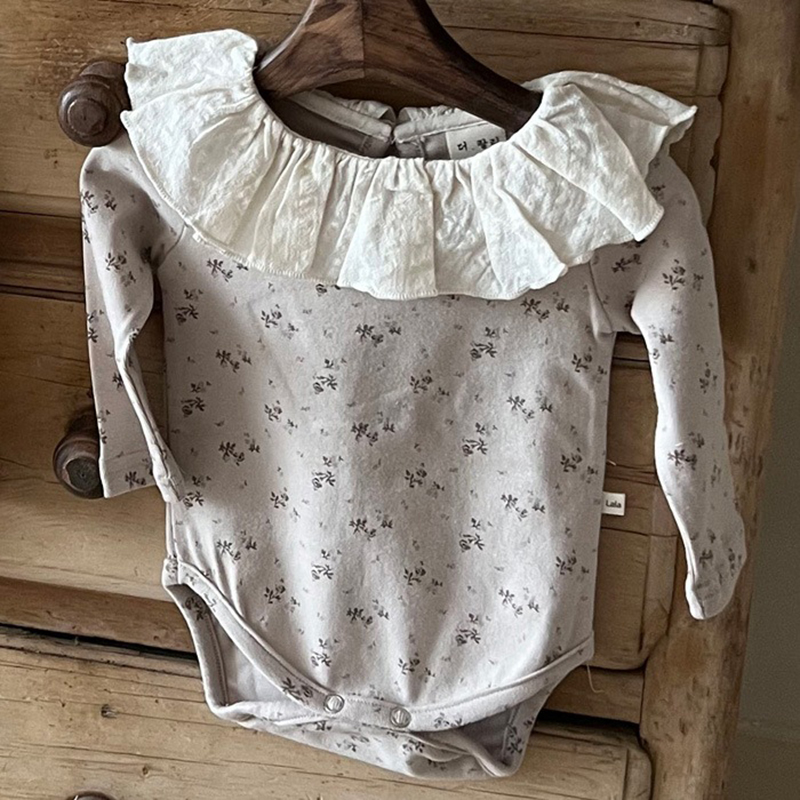 بذلة بياقة دانتيل بأكمام طويلة - مراجعة Newborn Baby Girl Romper Floral وسعره