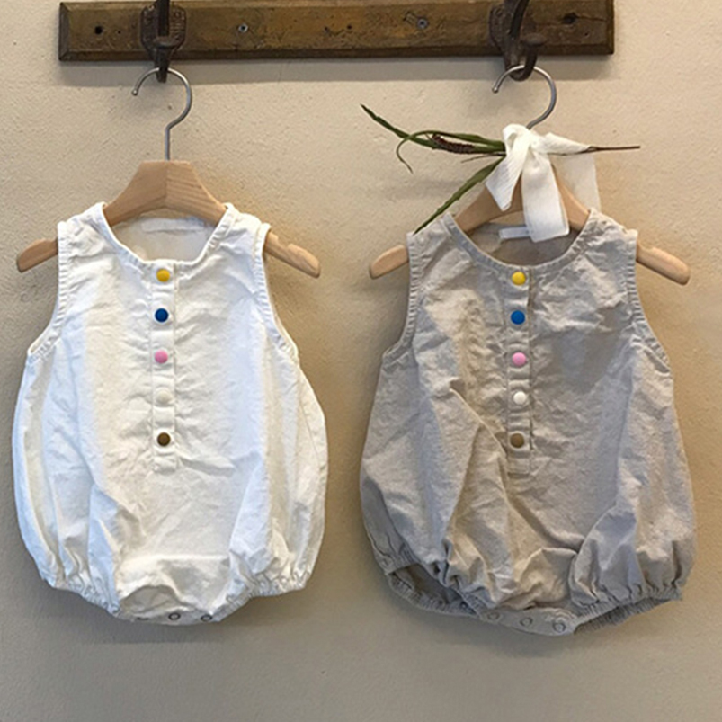 رومبير قطن وكتان بدون أكمام لل - مراجعة Baby Summer Linen Sleeveless Jumpsuit وسعره