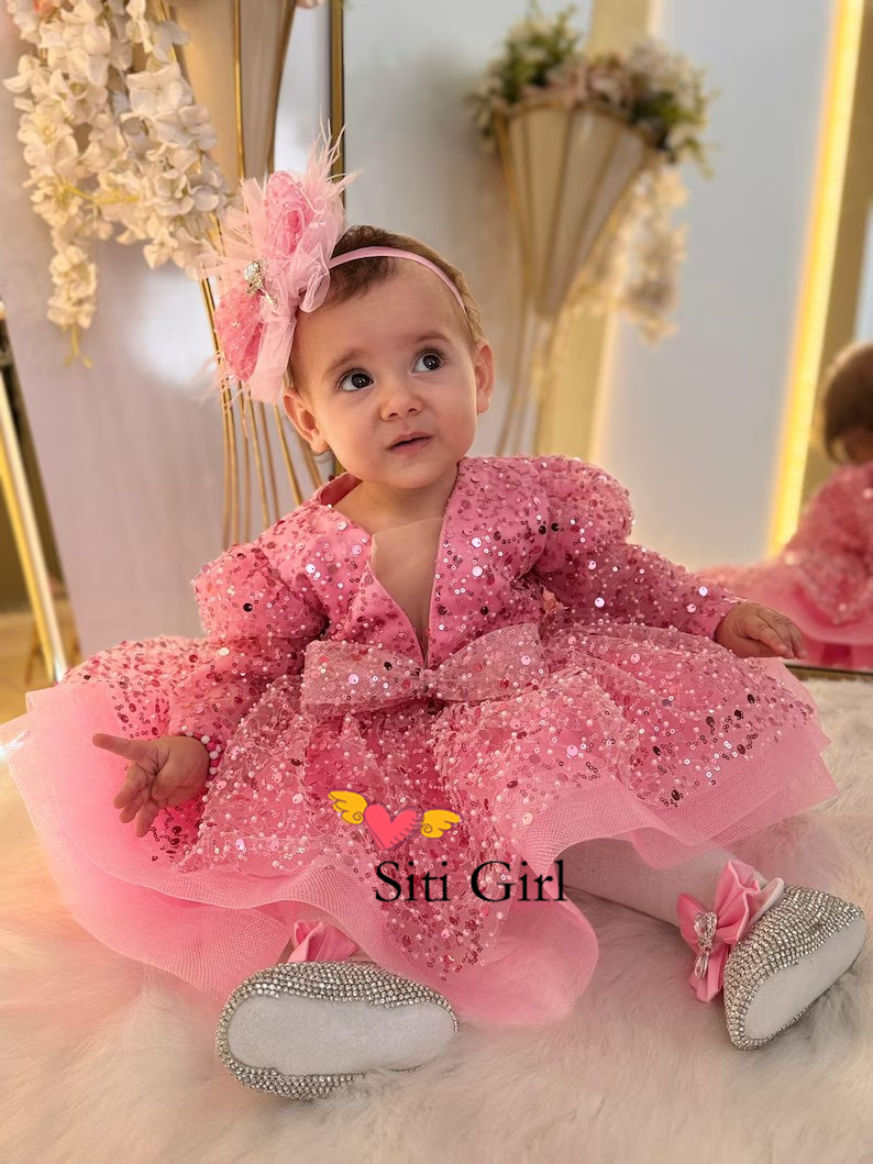 فستان الأميرة الوردي للأطفال ف - مراجعة Toddler Girl Tulle Party Dress وسعره