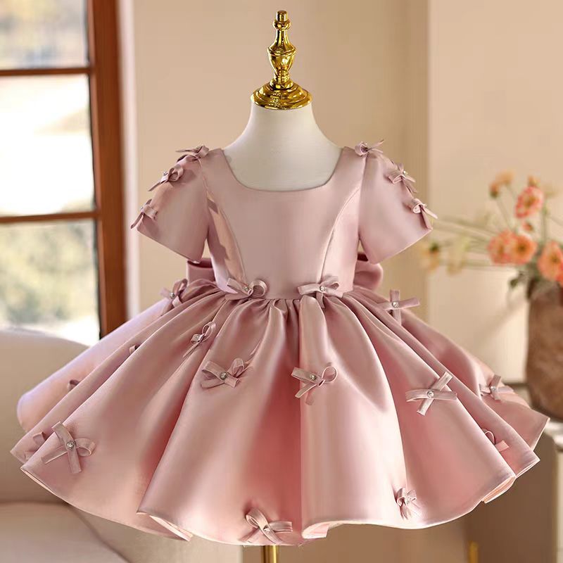 فستان فتاة الزهور الوردي J720  - مراجعة Toddler Girl Tulle Party Dress وسعره