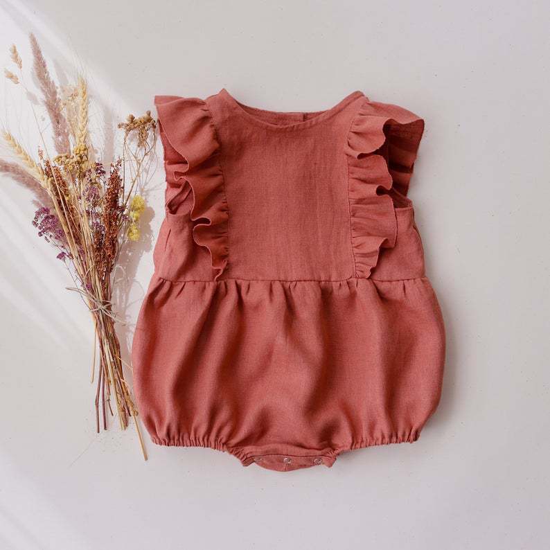 الصيف الوليد الرضع طفل الفتيات - مراجعة Baby Summer Linen Sleeveless Jumpsuit وسعره