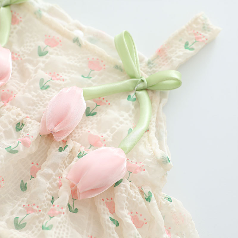 2026 رومبر بناتي صيفي بحمالات  - مراجعة Newborn Baby Girl Romper Floral وسعره