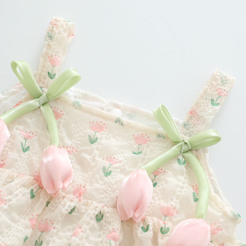 2026 رومبر بناتي صيفي بحمالات  - مراجعة Newborn Baby Girl Romper Floral وسعره