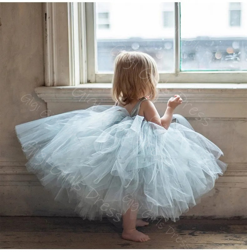فستان فتاة الزهور الزرقاء لحفل - مراجعة Toddler Girl Tulle Party Dress وسعره