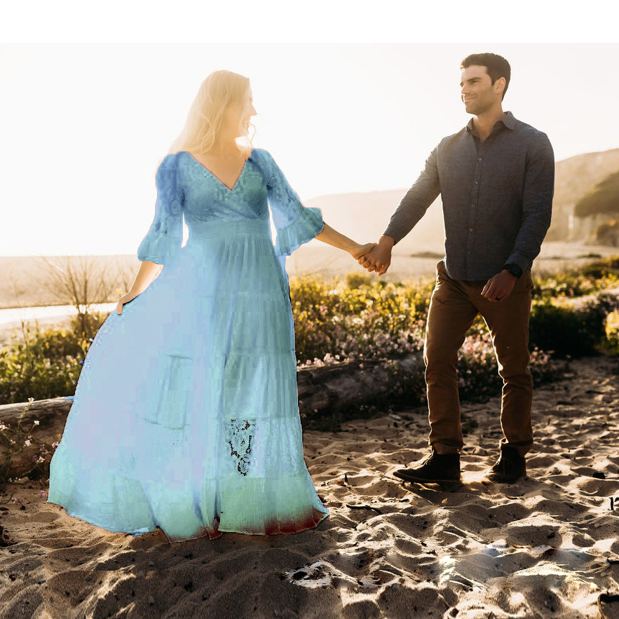فستان ماكسي للحوامل بأكمام قصي - مراجعة Maternity Wear وسعره