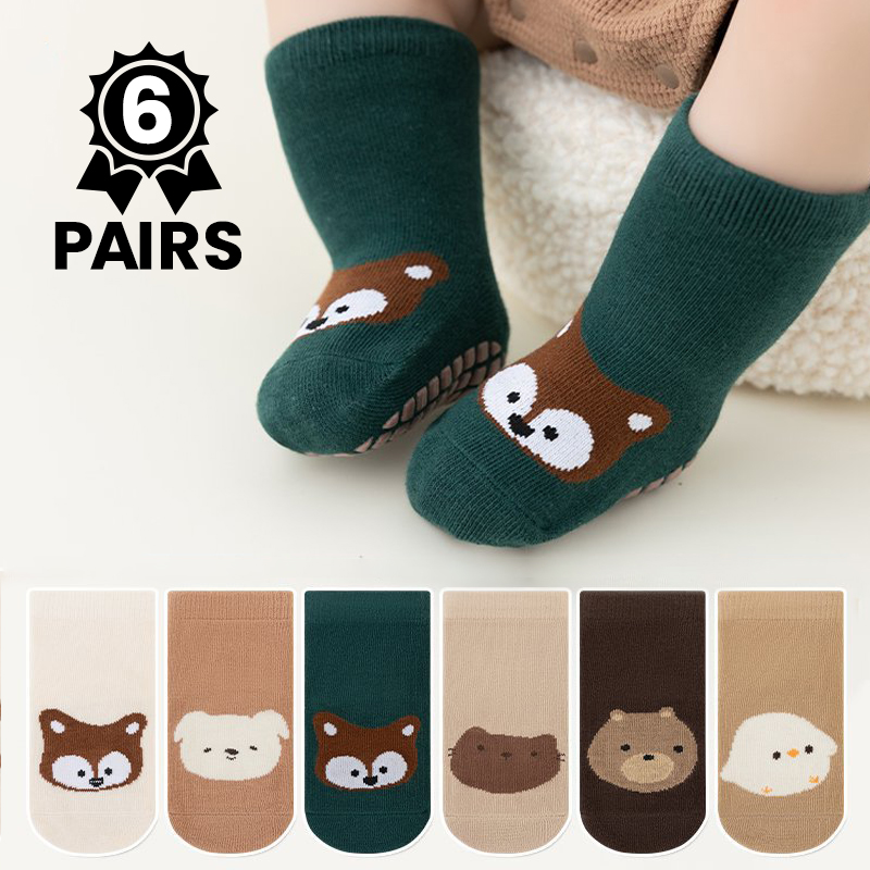 6 أزواج من الجوارب المضادة للا - مراجعة Unisex Baby Socks Non Slip وسعره