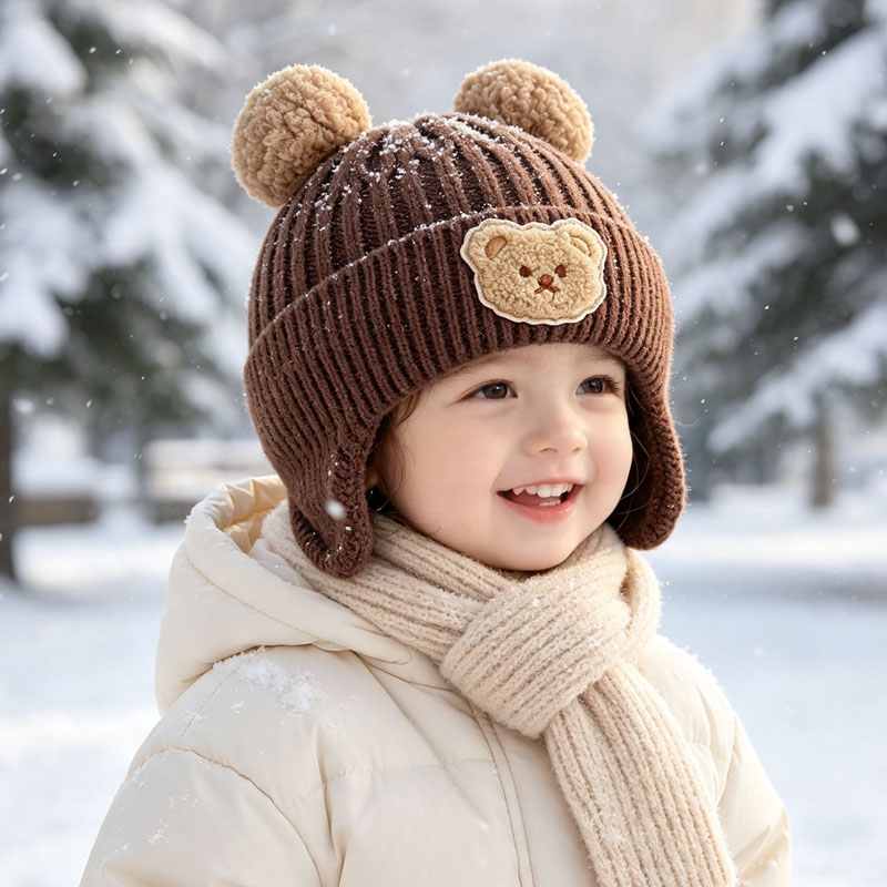 1-10 قطع قبعة شتوية محبوكة للأ - مراجعة Infant Beanie Hat With Ears وسعره