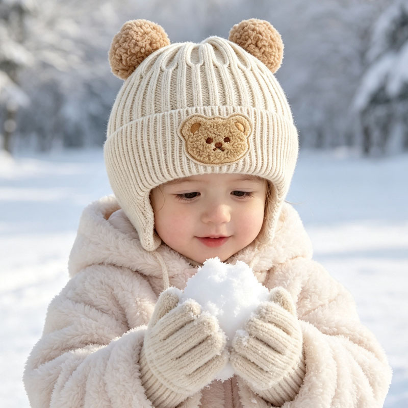 1-10 قطع قبعة شتوية محبوكة للأ - مراجعة Infant Beanie Hat With Ears وسعره
