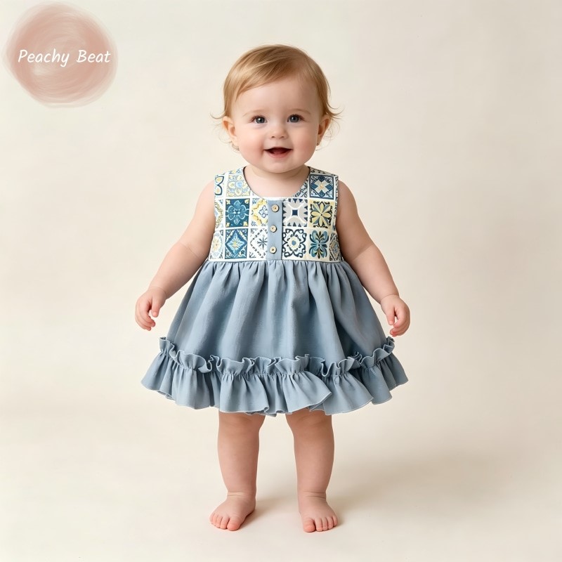 طقم رومبير قطني كتان عصري للأط - مراجعة Baby Summer Linen Sleeveless Jumpsuit وسعره