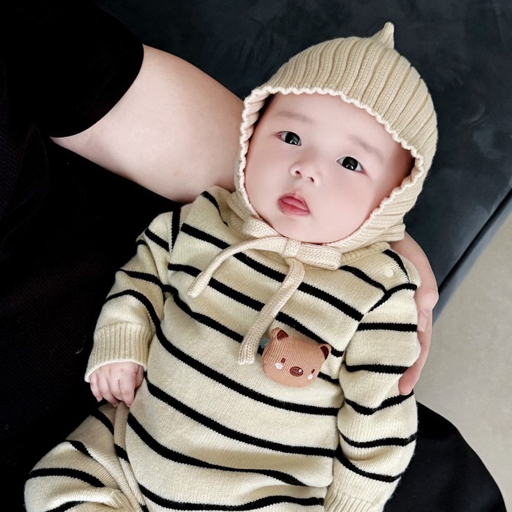 لطيف بلون الطفل قبعة الشتاء ال - مراجعة Infant Beanie Hat With Ears وسعره