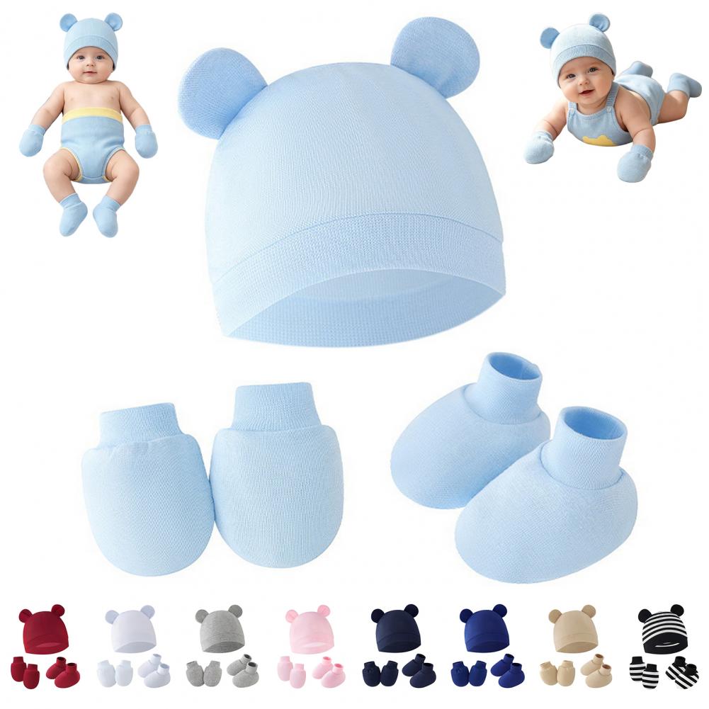 قفازات مضادة للخدوش للمواليد ا - مراجعة Infant Beanie Hat With Ears وسعره