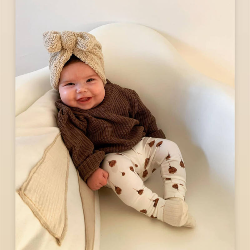 لطيف الوليد الطفل عقدة عمامة ا - مراجعة Infant Beanie Hat With Ears وسعره