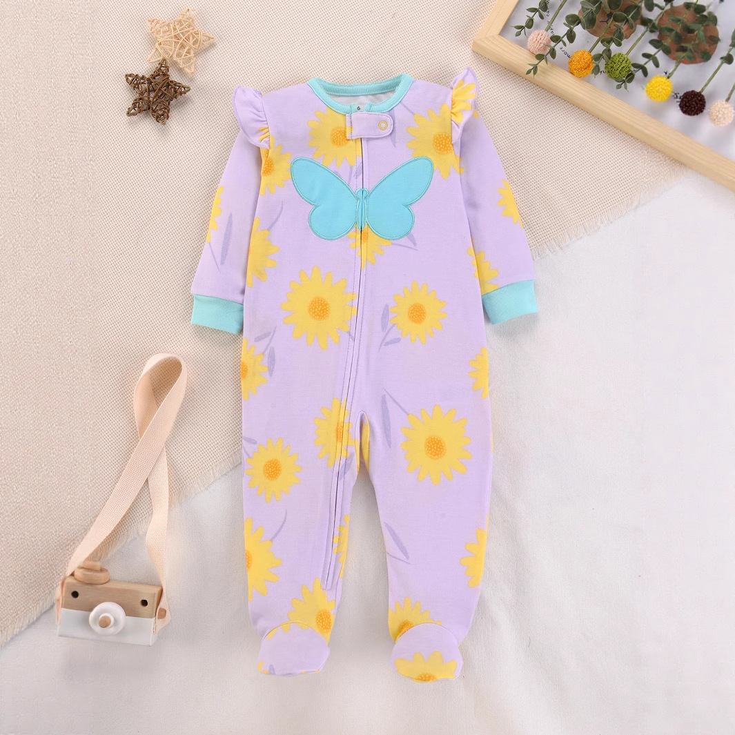 أفرول نوم للأطفال حديثي الولاد - مراجعة Cotton Baby Onesies Zipper وسعره