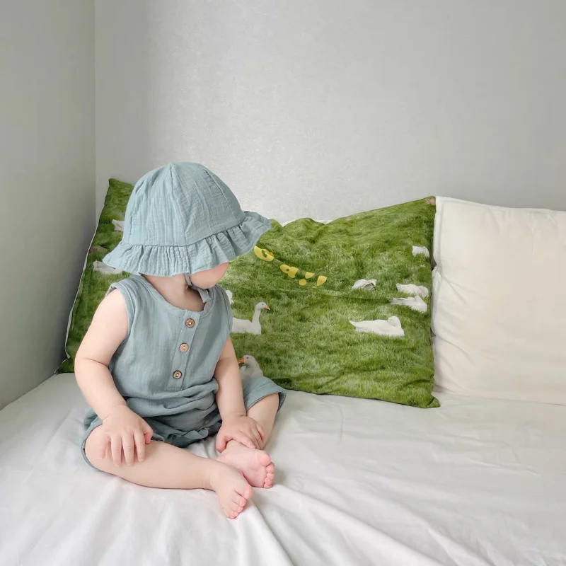 2 قطعة/المجموعة ملابس الصيف ال - مراجعة Baby Summer Linen Sleeveless Jumpsuit وسعره