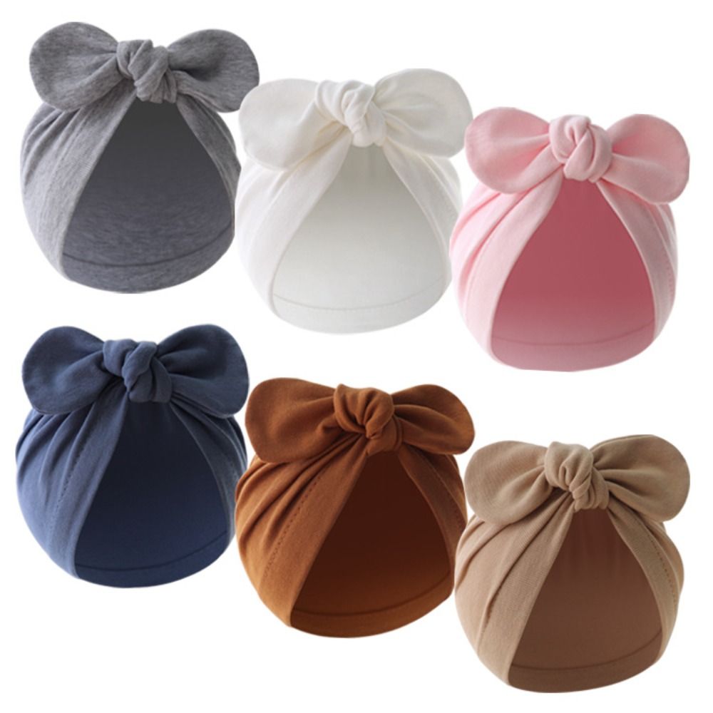 لطيف زهرة عقدة الطفل قبعة بلون - مراجعة Infant Beanie Hat With Ears وسعره