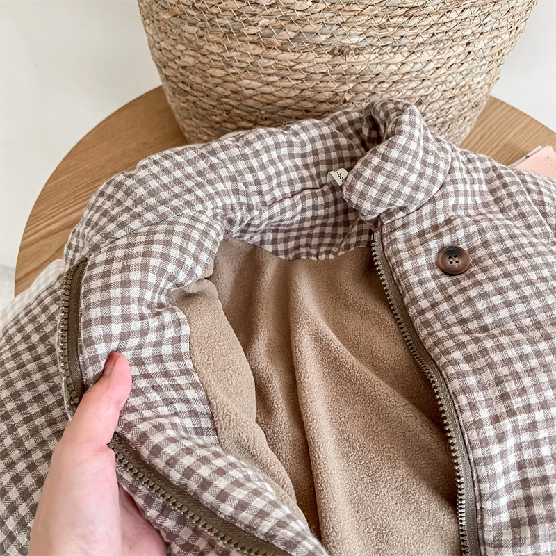 سترة مبطنة بنقشة المربعات للأط - مراجعة Toddler Boy Winter Fleece Jacket وسعره