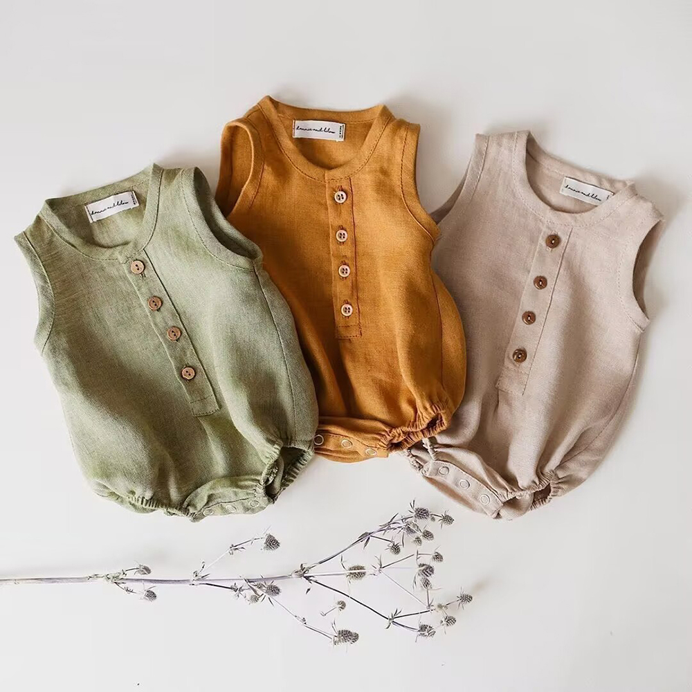 الوليد طفل الفتيان الكتان القط - مراجعة Baby Summer Linen Sleeveless Jumpsuit وسعره