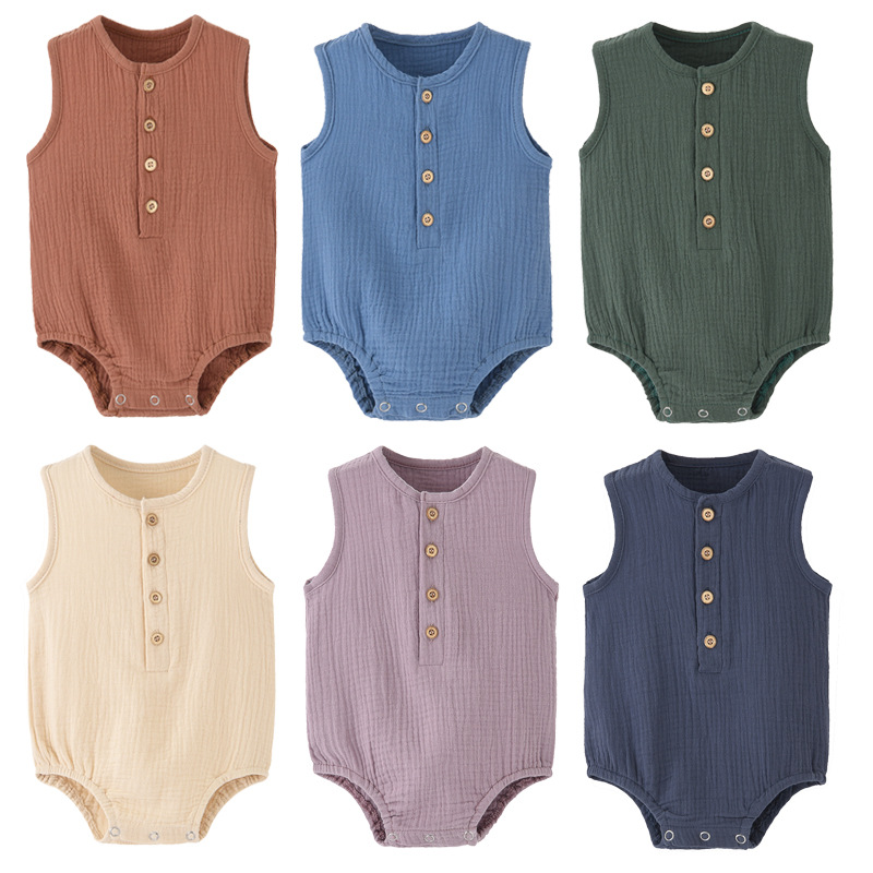 بدلة صيفية للأطفال حديثي الولا - مراجعة Baby Summer Linen Sleeveless Jumpsuit وسعره